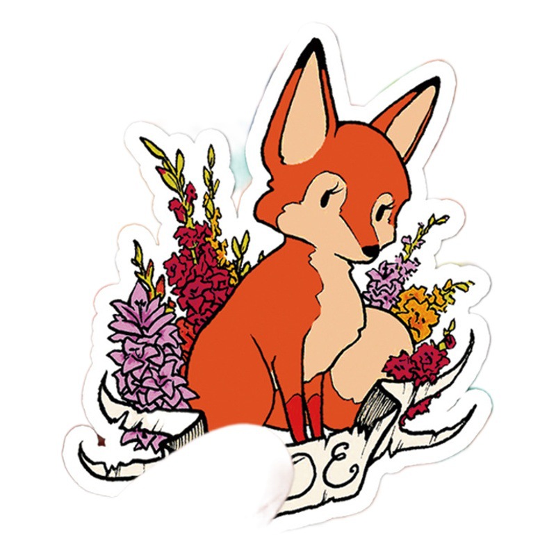 50 Cunning Fox Cute Cartoon Decorative Graffiti Stickers Luggage Refrigerator Guitar Stationery Creative Stickers