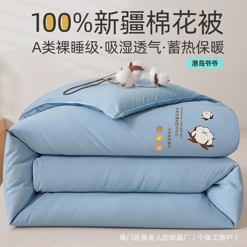 Picture of Xinjiang quilt cotton wool cotton wool cotton spring and autumn single mattress thickened student quilt cotton warm quilt core wholesale