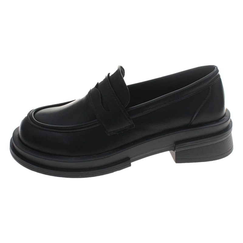 Japanese Style Small Leather Shoes Women's 2024 Spring New British Style Black Platform Loafers Retro JK Uniform Single Shoes