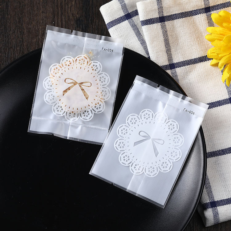 Christmas Bow Packaging Bags, 100 Pieces Per Pack, Mooncake Baking Frosted Sealing Bags, Christmas Limited Edition