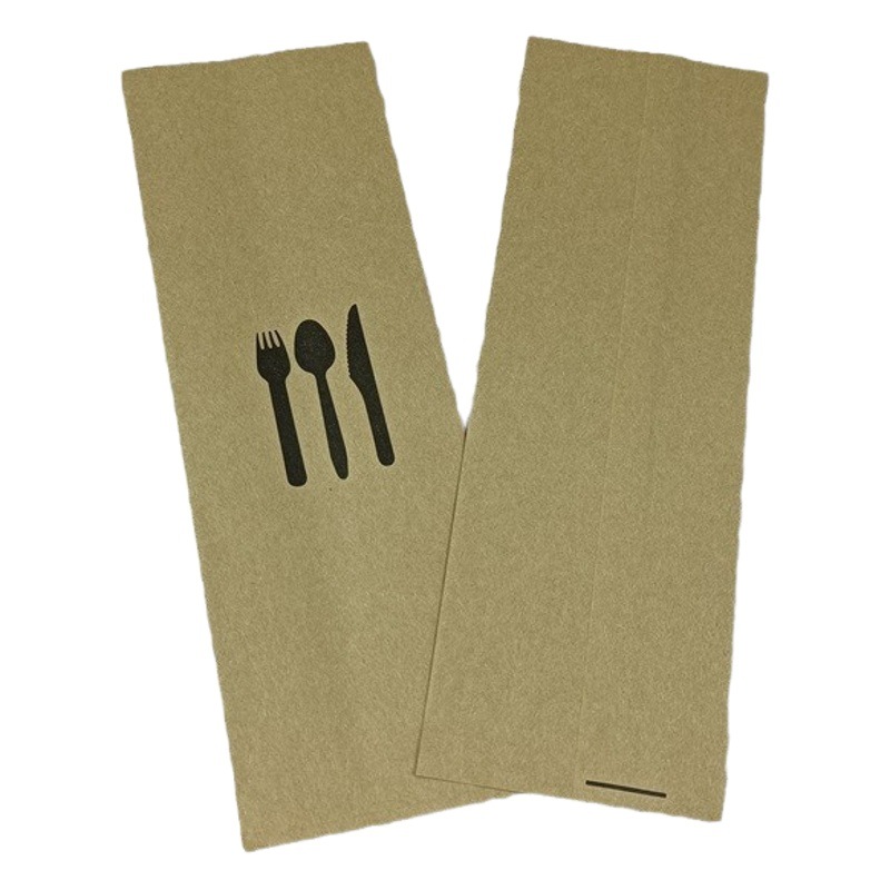 Tableware Packaging Eco-Friendly Paper Bags Disposable Cutlery Kraft Paper Bags Coated Paper Eco-Friendly Meal Bags Roll Film Printing Customization