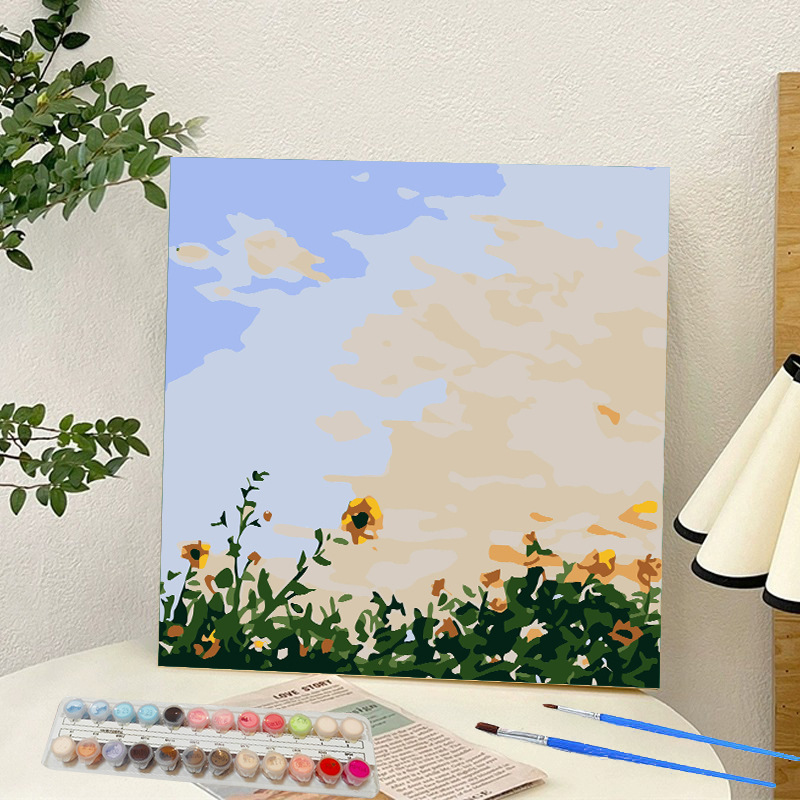 Picture of Digital oil painting landscape Dafen village hand-painted mathematical oil painting coloring painting oil painting flowers flower oil painting wholesale
