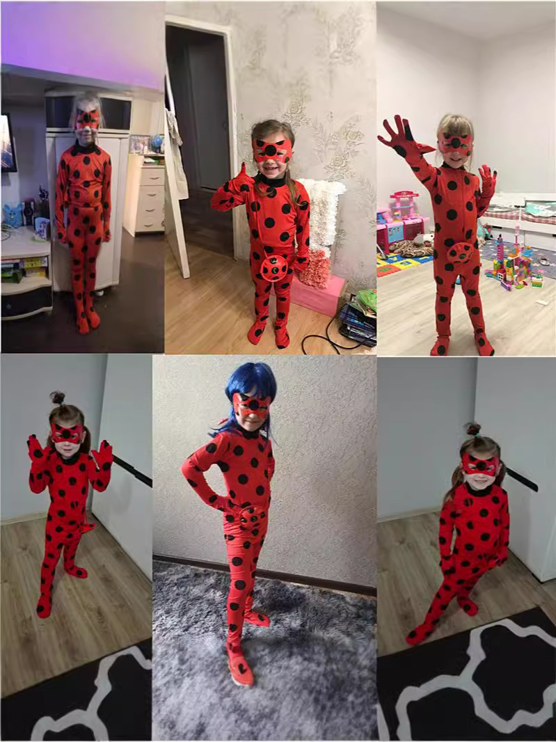 Picture of Anime Costume Floating Bug jumpsuit Children's Stage Performance Costume Black Cat Cosplay Costume Hero jumpsuit