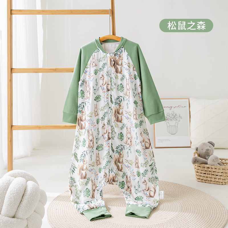 Picture of Cartoon Bamboo Cotton Gauze Sleeping Bag Baby Class a Summer Newborn Children's Home Clothes Baby Anti-Kick Quilt Breathable and Lightweight
