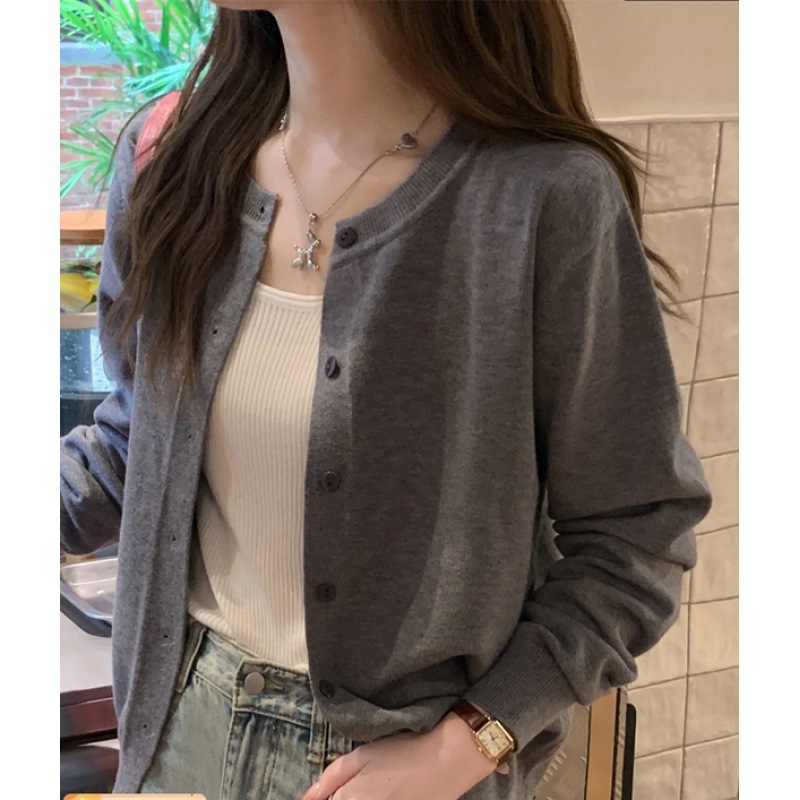 Knitted Cardigan Jacket Autumn Women's 2024 New Outfit Sense Early Autumn Sweater Loose Top
