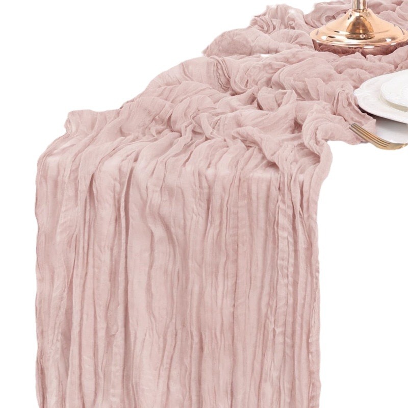 Picture of Cross-border Hot Home Birthday Party Decoration Bari Yarn Tablecloth Wedding Shooting Background Props Table Runner Wrinkled Cloth
