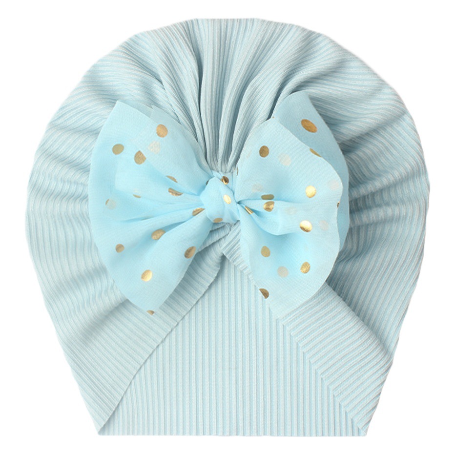 ins European and American seasonal New threaded baby hat children's bow bag head hat baby thin girl hat