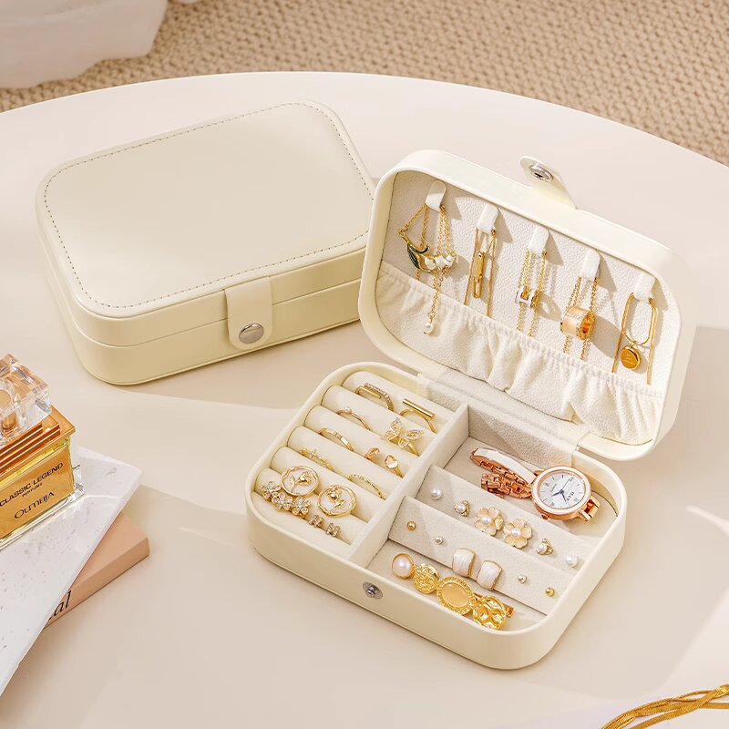 Picture of Portable jewelry storage box travel compact high-end exquisite large capacity earrings ring necklace antioxidant jewelry box