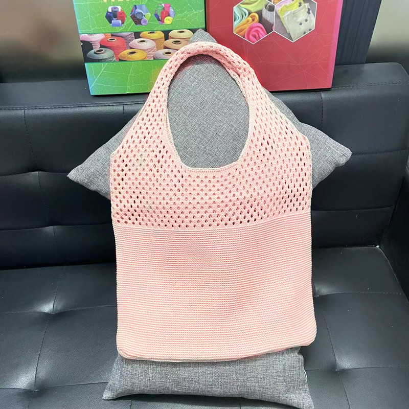 Picture of Cute Knitted Bags 2024 Fashion Hollow Handbags Fashionable and Easiest for Match Shoulder Bags Large Capacity Tote Bags Cross-Border