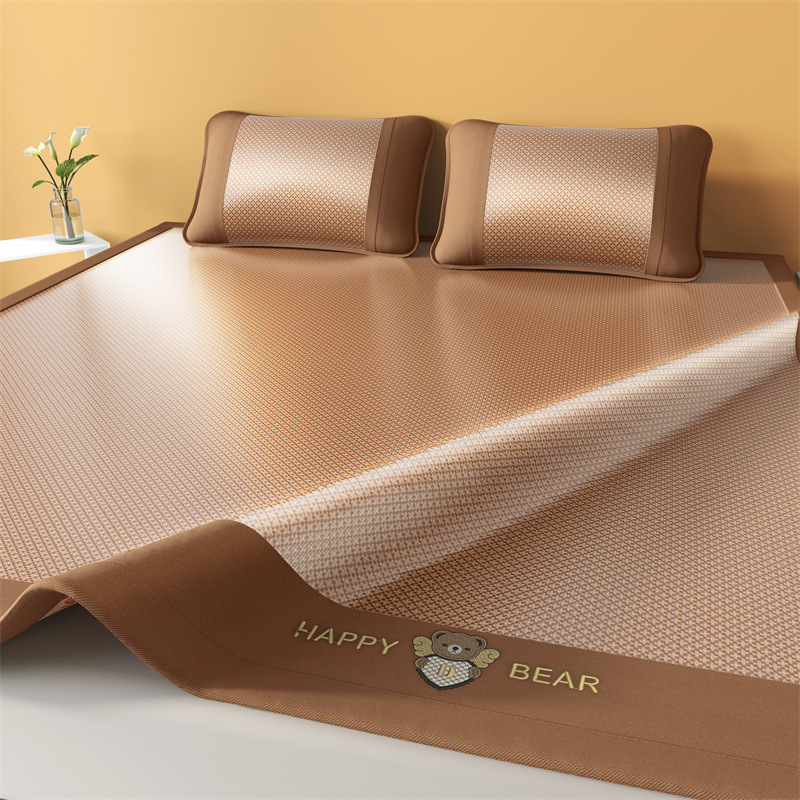 Class A summer mat rattan mat three-piece double-sided rattan mat double foldable student dormitory ice silk mat wholesale