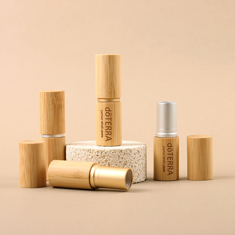 Natural bamboo wood lipstick tube handmade DIY lipstick empty tube sample children lettering bamboo mold empty tube shell 4.5g
