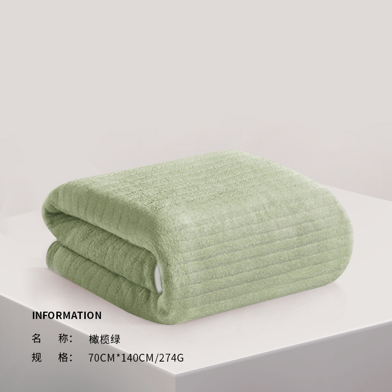 Picture of Sanli Towel Coral Fleece Bath Towel Adult Bath Towel Thickened Striped Bath Towel Wrap Bath Towel Couples Wearing Bath Towel
