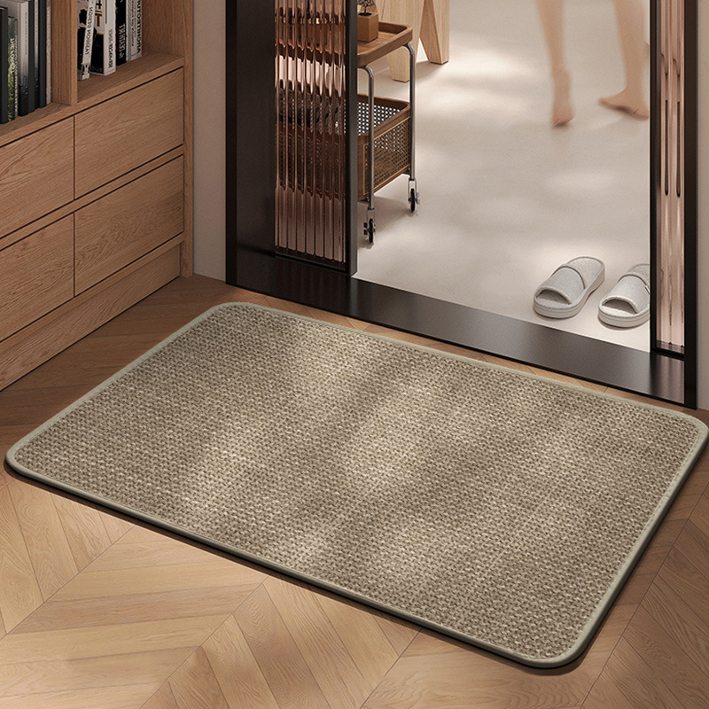 Imitation Linen Woven Bathroom Absorbent Floor Mat High-grade Home Entrance Non-slip Entrance Mat Dirt-resistant Easy-care Foot Mat