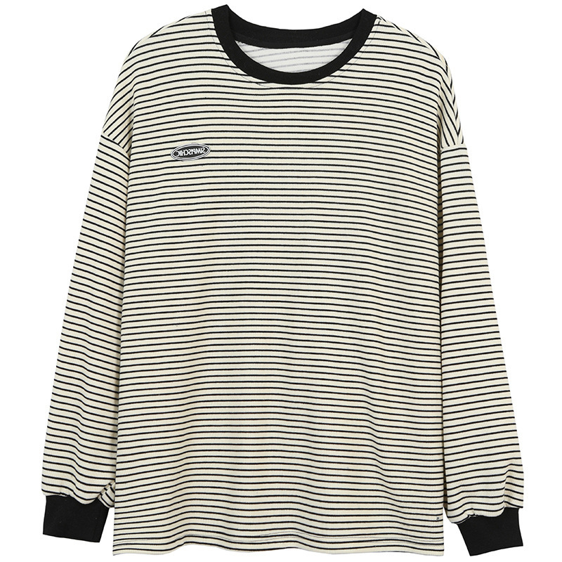 Picture of Striped T-Shirt Base Layer for Women, 2025 Autumn New Round Neck Long-Sleeve Sweatshirt, Korean Style Tops, Women's Clothing for Export