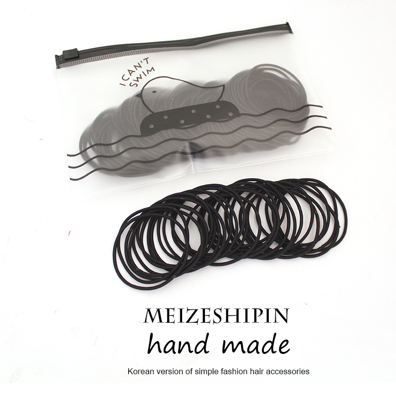 Picture of 100 Pieces/Bag Headband Simple Small Circle Thin Hair Rope Girl's Hair High Elastic Rubber Band Basic Hair Tie Headwear