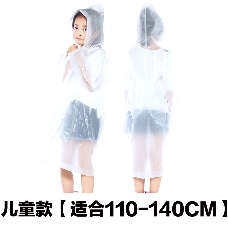 Picture of Adult Non-Disposable Raincoat EVA Transparent Hiking Protective Raincoat Button Poncho Outdoor Lightweight Raincoat