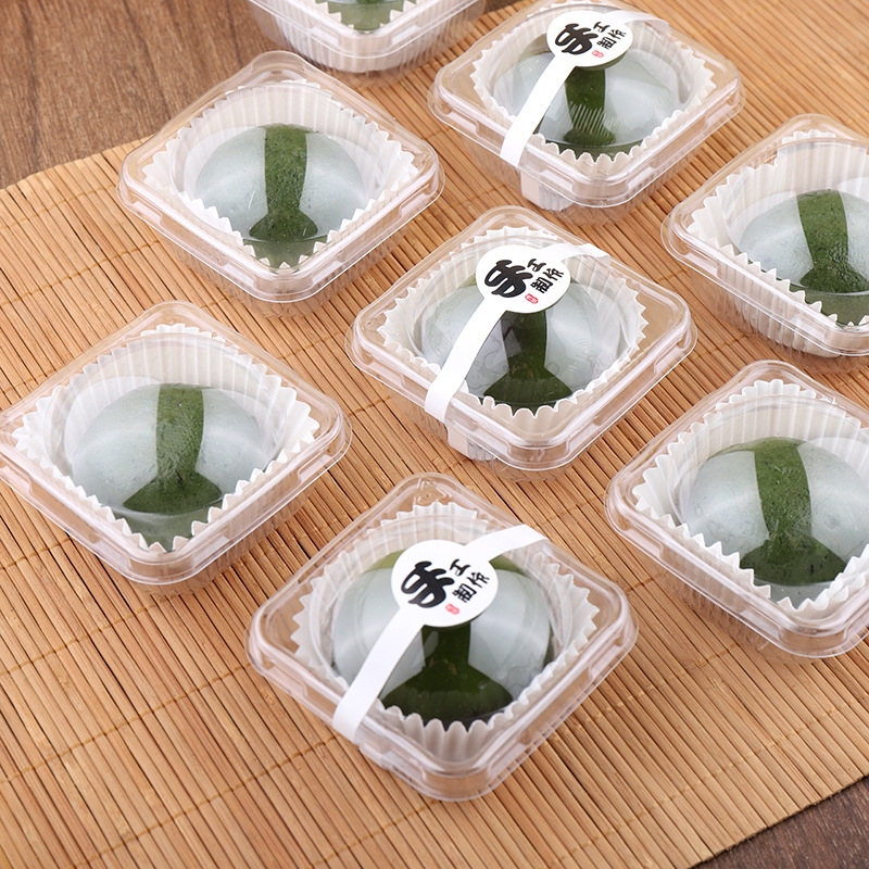 Single Green Dumpling Packaging Box, Blister Box, Egg Yolk Cake Mooncake Baking Base, Mugwort Green Dumpling, Individually Packaged and Transparent