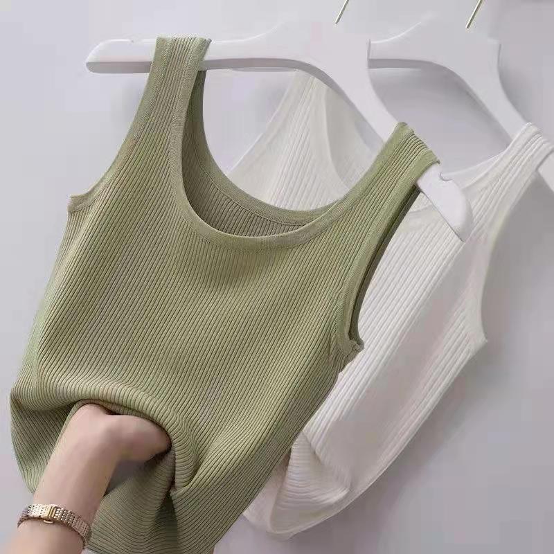 Picture of [Drop Shipping] 40-100kg Camisole Threaded Vest for Women, Large Size, Slim Fit, Outer Wear, Inner Layering Shirt, Sleeveless
