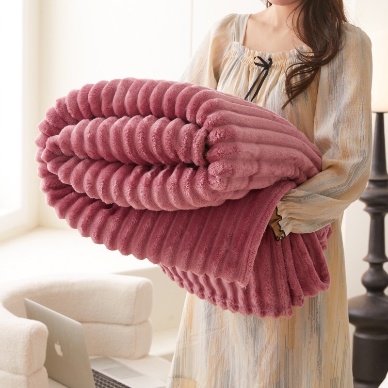 Picture of Light Luxury Rabbit Plush Blanket Sofa Blanket Casual Blanket Autumn and Winter Bedroom Thickeneded Warm Blanket Air Conditioning Nap Bed Sheets