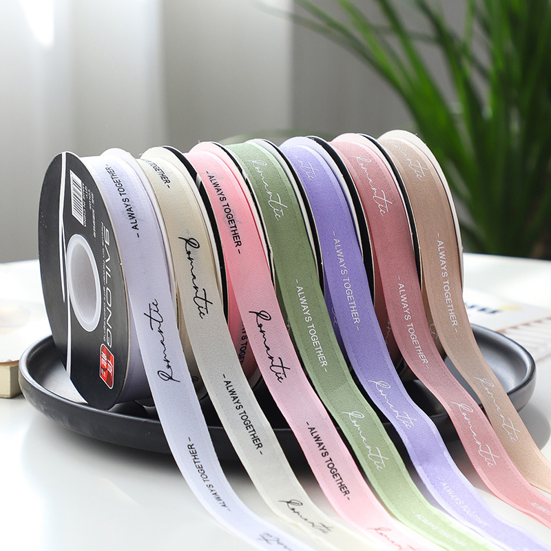 Flower Love New Romance English Cotton Ribbon Bow Cotton Belt Flower Material bouquet high quality woven belt