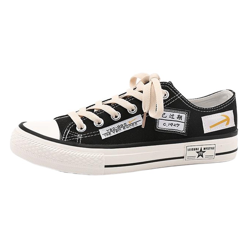 Canvas Shoes Men's Low-top Korean Style Trendy All-match Casual Sneakers Autumn New Breathable Student Shoes Trendy Shoes for Hair