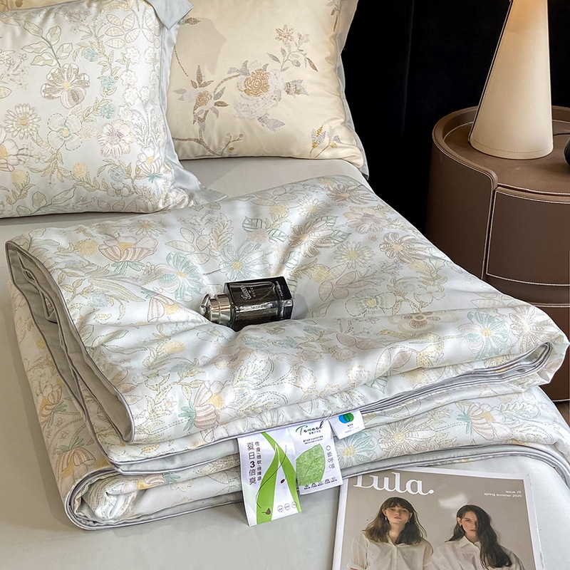 Picture of Class A 60S Tencel Summer Quilt Four-piece Lyocell Fiber Summer Quilt Machine Washable Air-conditioning Quilt Summer Thin Quilt