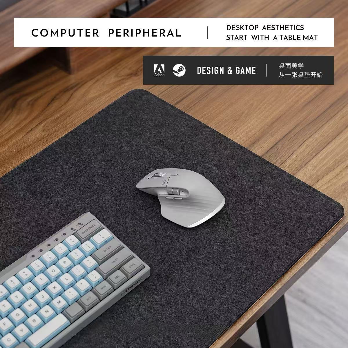 Picture of Felt Cork Mouse Pad Double-Layer Thickeneded Computer Desk Pad Office Pad Writing Pad Edge-Locking Can Be Embossed with Logo Anti-Slip