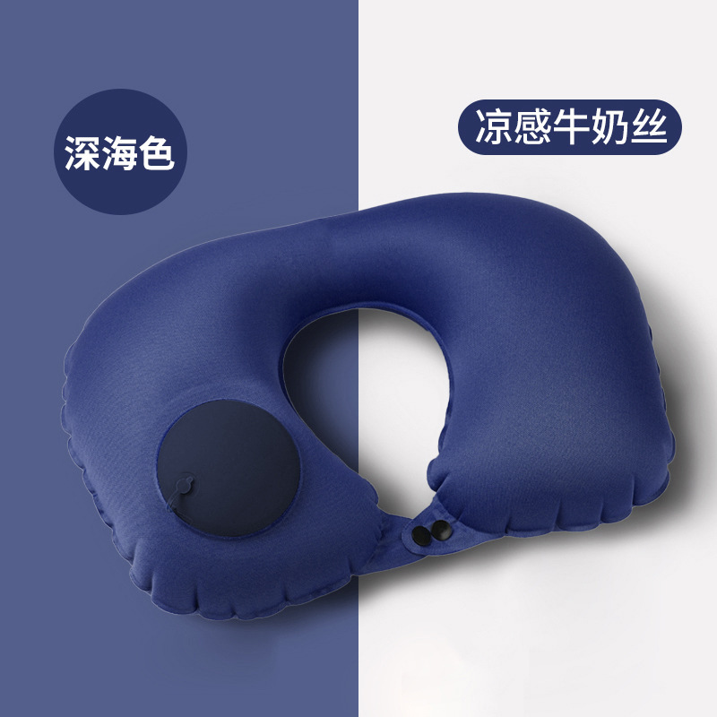 Picture of Inflatable U-shaped Pillow Cool Pressing Inflatable Pillow Travel Portable Neck Pillow Travel Sanbao Storage Pillow for Airplane