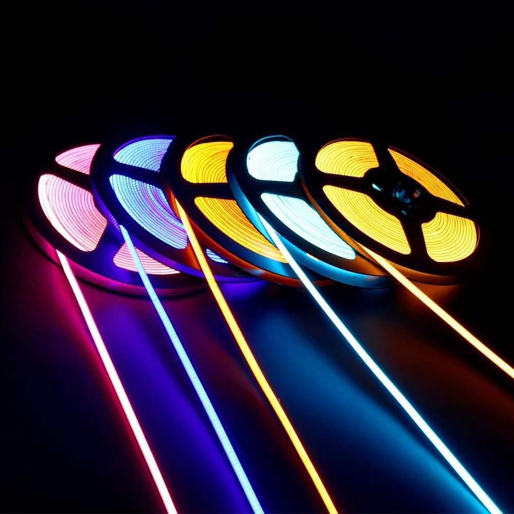 Cob Light Strip Ultra-Narrow 3mm Wide Cob384 Lamp 400 Lamp 12V384 Lamp Soft Light Strip No Spot Light Strip Colorful