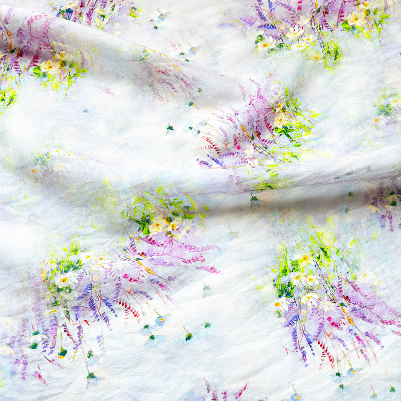 Small Cluster Flower New Chinese Style Tencel Jacquard Fabric National Style Hanfu Cheongsam Dress Fabric 1.5m Width