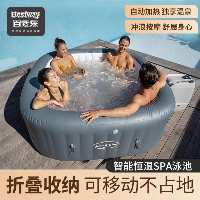 Picture of Bestway Inflatable Spa Bathtub Family Hot Spring Bath Massage Bubble Pool Bath Bucket Adult Inflatable Bathtub