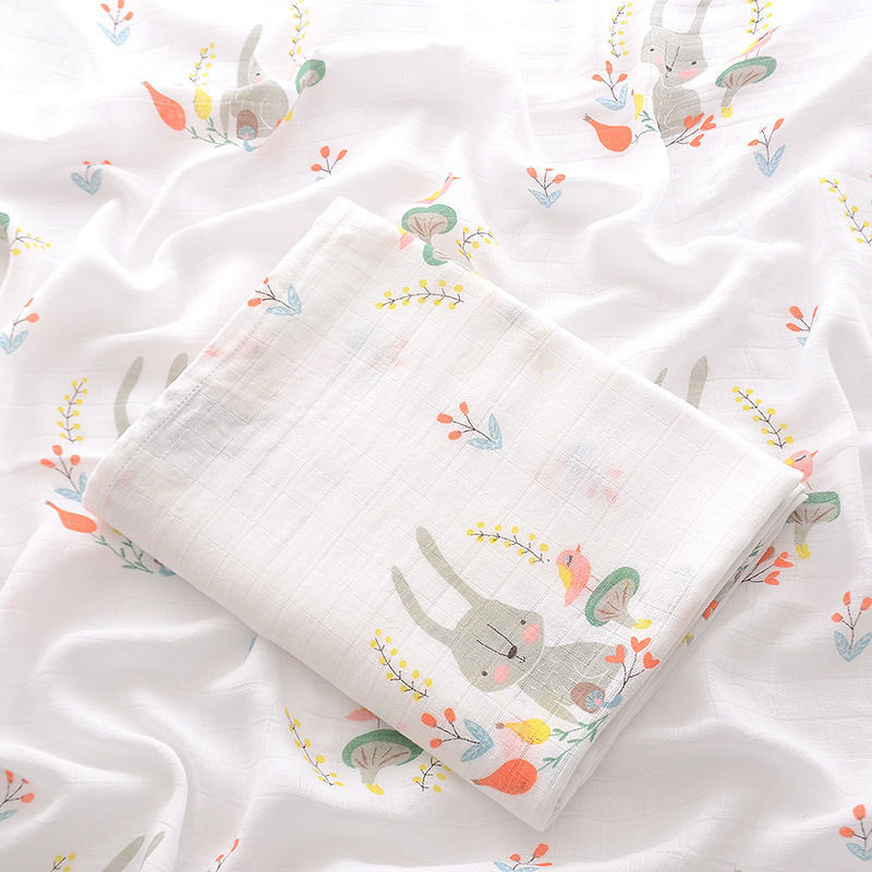 Picture of Double-Layer Bamboo Cotton Summer Gauze Quilt Baby Newborn Bath Towel Blanket Muslin Gauze Wrap
