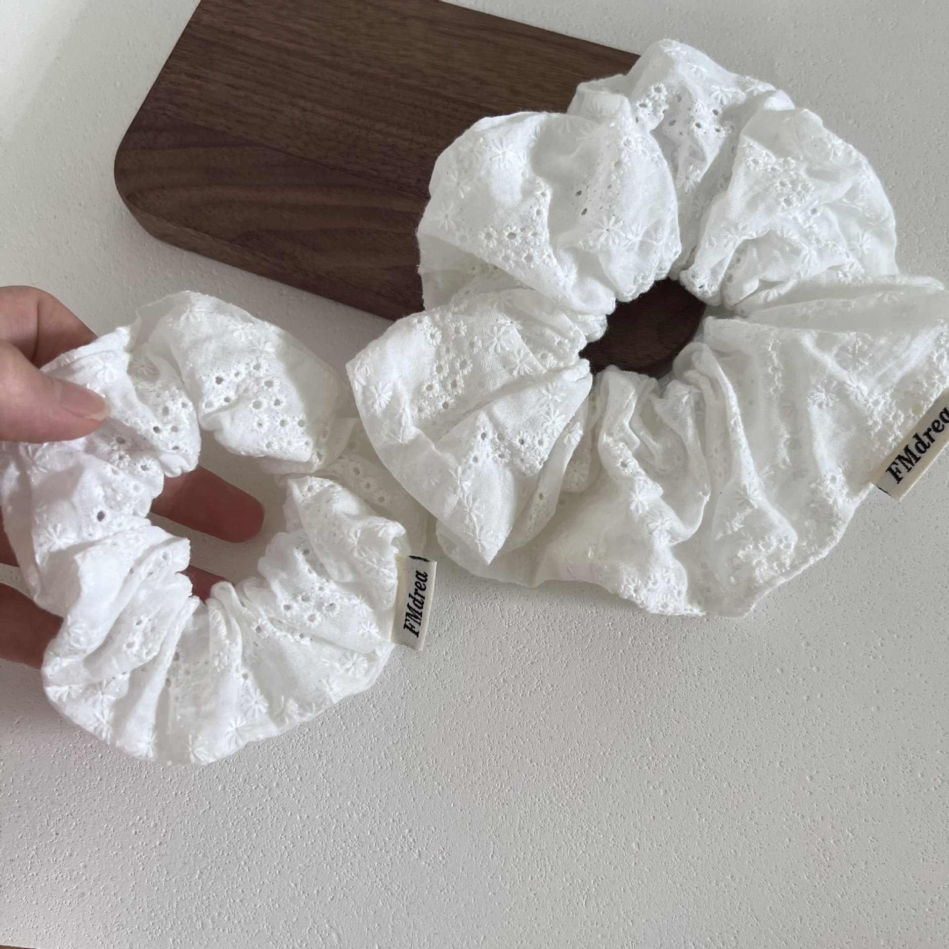 Girly Style White Lace Large Intestine Hair Ring High Elastic Tie Hair Rope Mori Style Simple Hair Rope Super Fairy Rubber Tendon Hair Accessories