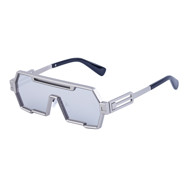 Picture of Retro Sunglasses for Men, Steampunk Style, Irregular Sunglasses, High-End Driving Glasses, Sun Protection One-Piece Glasses for Women