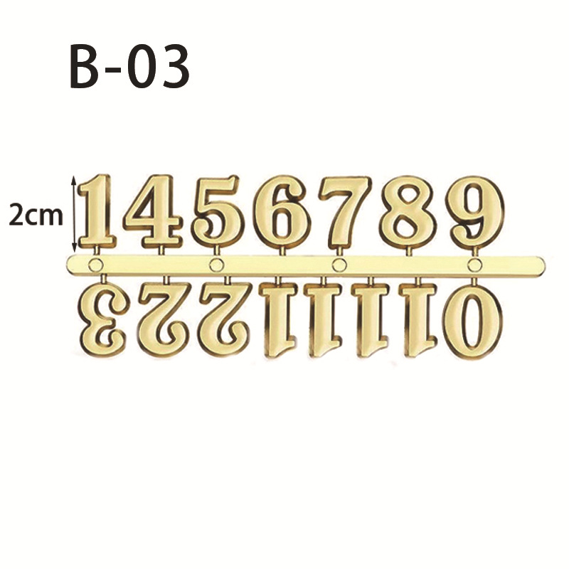 Picture of in stock Direct Supply 3CM Clock Digital Arabic Gold Silver Black Three Color Electroplated Clock Accessories Letter Number