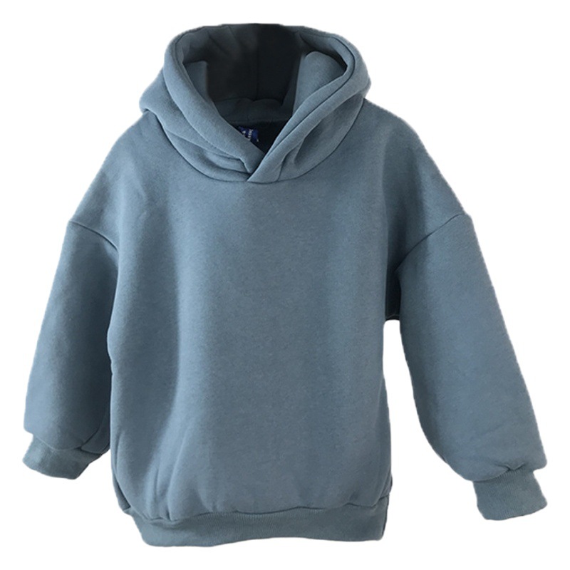 Autumn and Winter Ins Korean Style Children's Wear New Boys and Girls Han Fan Hooded Comfortable fleece-lined Warm Loose Casual Sweat 3
