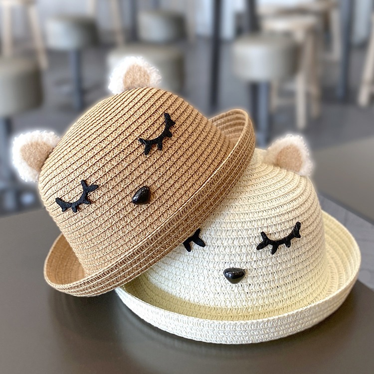 Baby Girl's Hat Summer Cute Sunshade Baby's Sunscreen Straw Hat Girl's Travel Fisherman's Cool Hat Boy's Bag Summer
