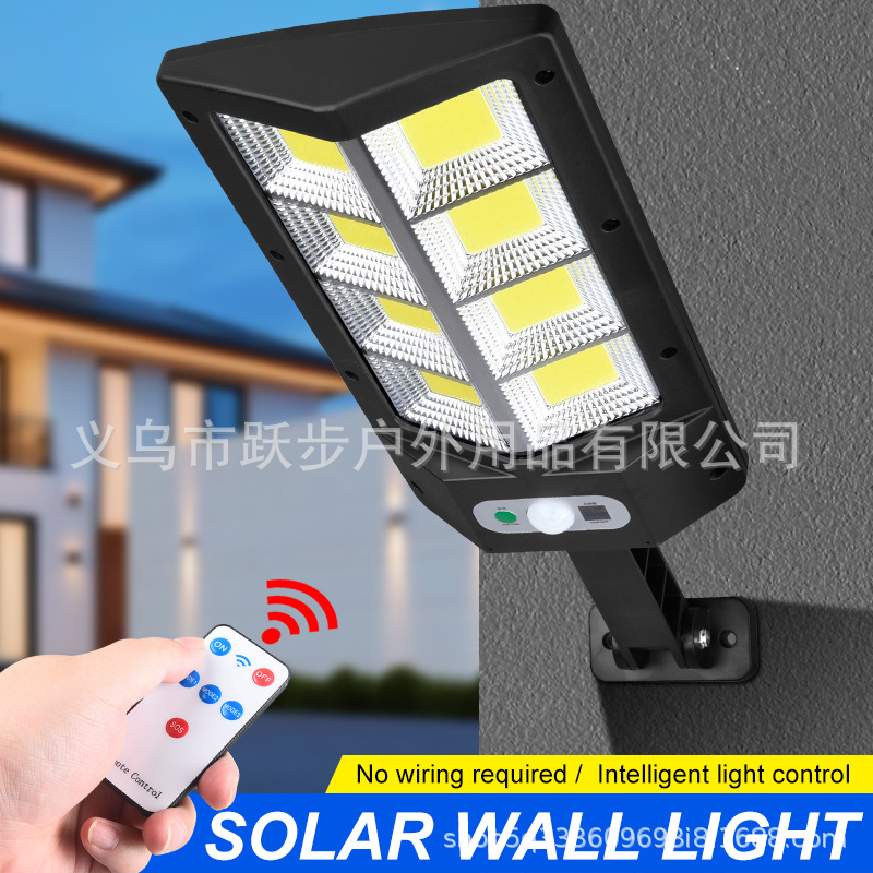 Outdoor solar human body induction street light, outdoor waterproof garden light, COB landscape light, wall light, household emergency light