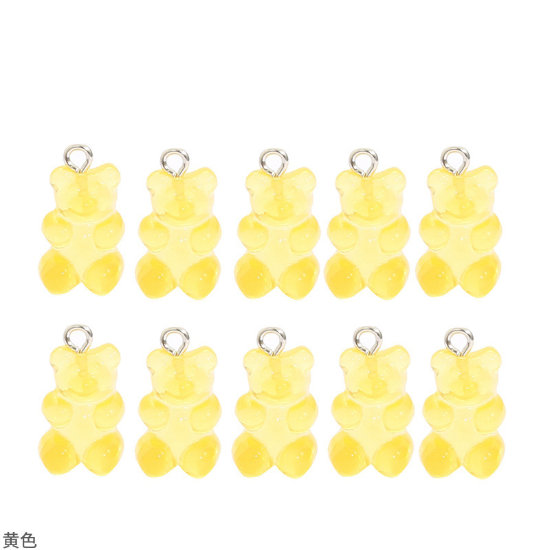 Picture of Transparent Candy Color Resin Bear Accessories Handmade DIY Homemade Bracelet Earrings Jewelry Keychain Pendant Material