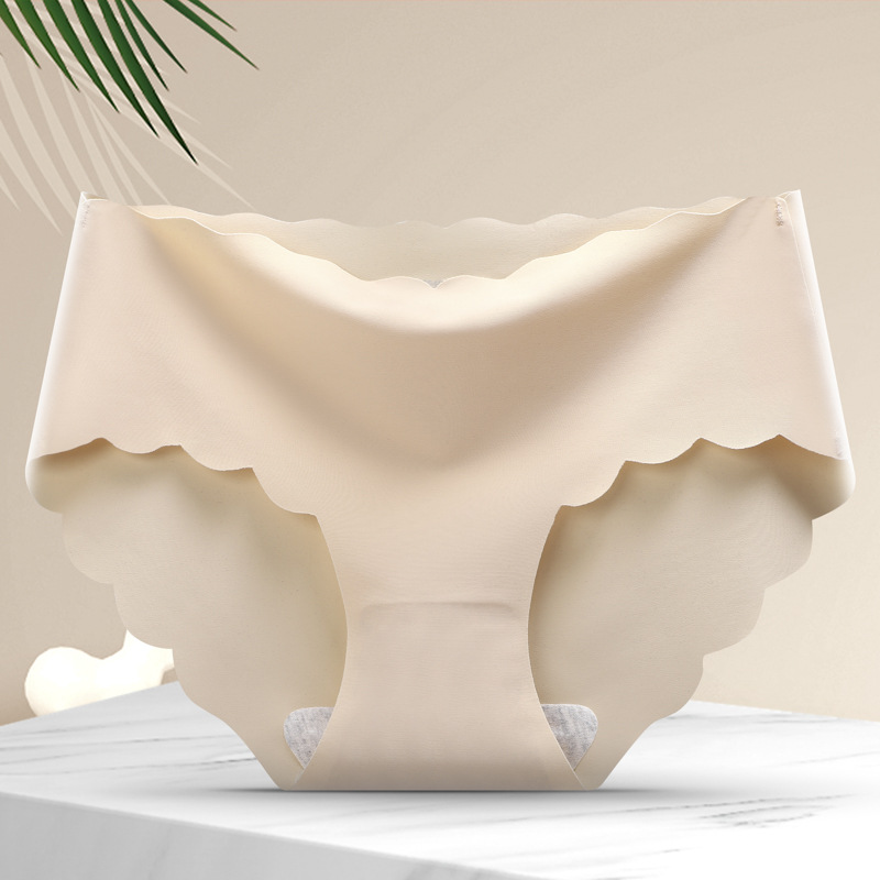Picture of Explosions ice silk seamless one-piece panties ladies comfortable mid-waist cotton crotch girls' briefs plus size manufacturers