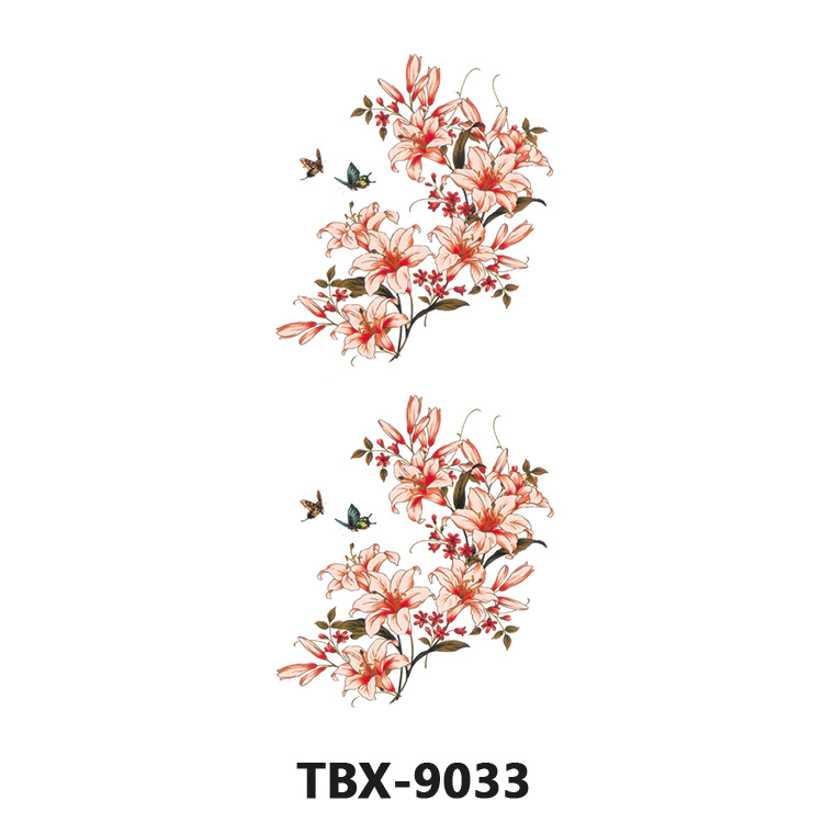 Picture of Waterproof sweat female flower tattoo stickers plant flower party sexy rose peony plum tattoo stickers tattoo