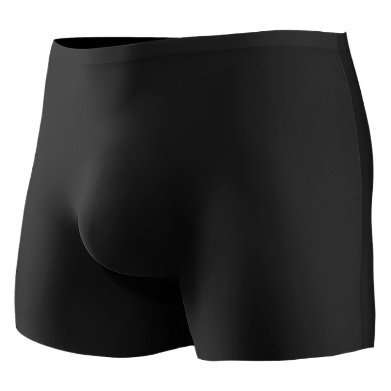 Men's Underwear Men's 3D Stamping Mold Ice Silk Corner Pants No Mark Thin Boxer Pants Long Sports Summer Short Pants Head