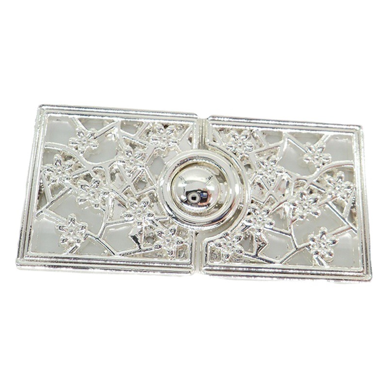 Large Hollow Gentleman Plum Blossom Pattern Rectangular Hanfu Buckle Rectangular Performance Clothing Ancient Clothing Hardware Buckle