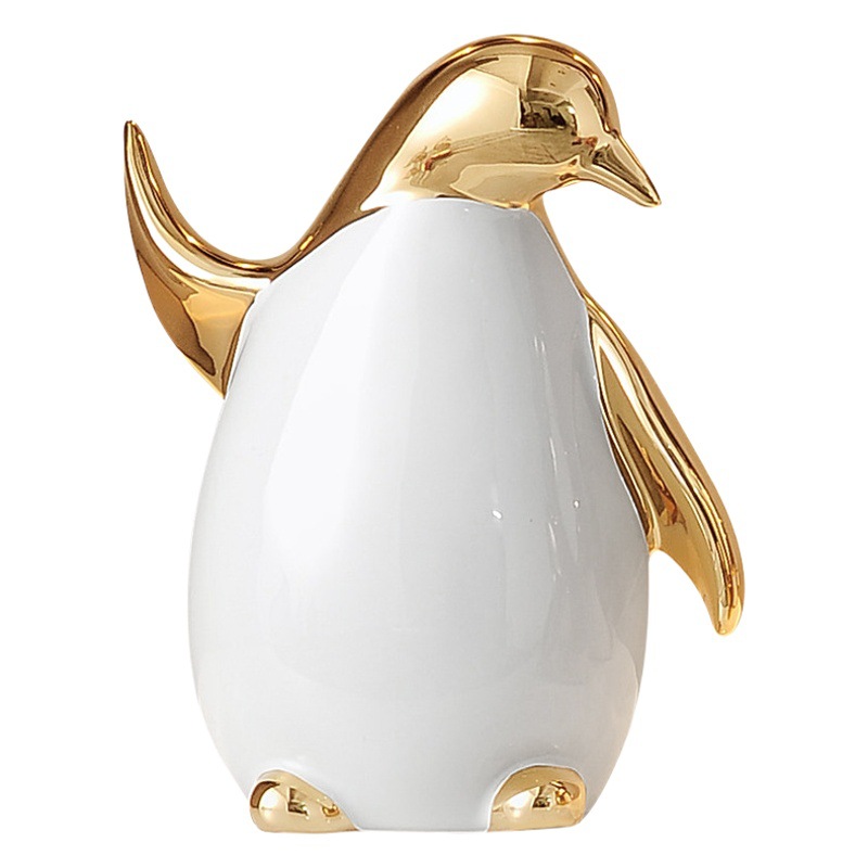 Penguin Ceramic Ornaments Light Luxury High-end Home Wine Cabinet Decorations New House Living Room TV Cabinet Sideboard High-end Sense