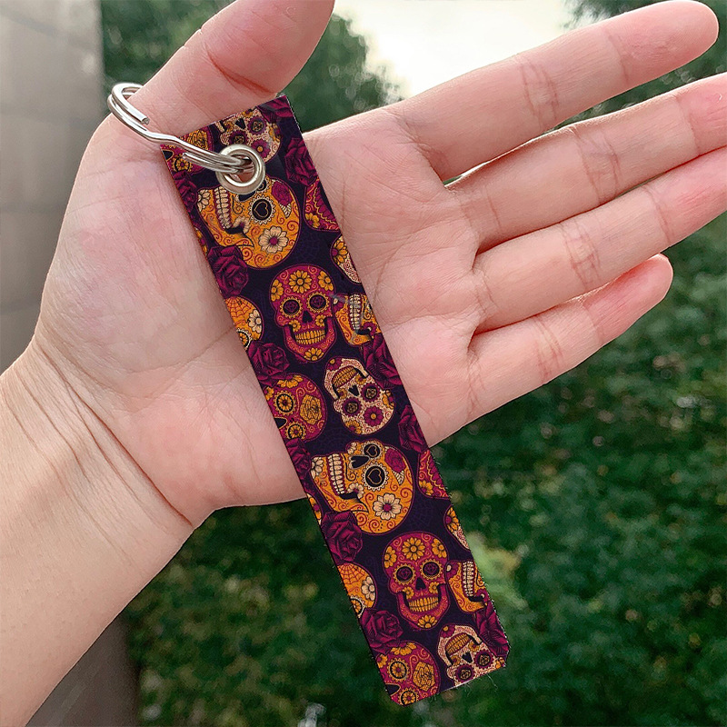 Picture of Amazon AliExpress European and American popular skull skull pu leather keychain wholesale in stock bag pendant