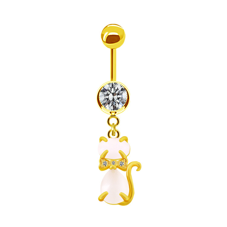 Picture of Gaibei European and American cross-border sweet cat rabbit puncture navel nail sweet cool hot girl belly button ring butterfly net red hot sale