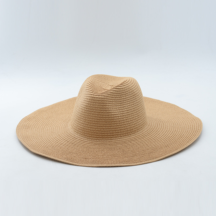 European and American Popular Big Brim Jazz Straw Hat Sun Protection and Sunshade Big Rim Hat Beach Tourism Big Brim Jazz Straw Hat