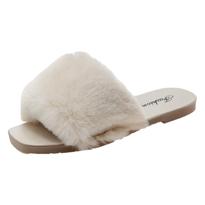 2019 New Mao Mao slippers women's fashion trend ins All-match student soft bottom Mao slippers warm wholesale