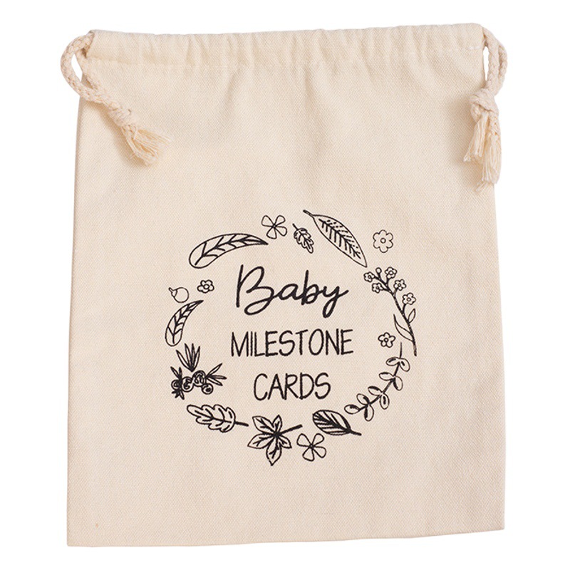 BABY Milestone bag bag bag drawstring cotton bag beam wholesale month brand Wood canvas bag