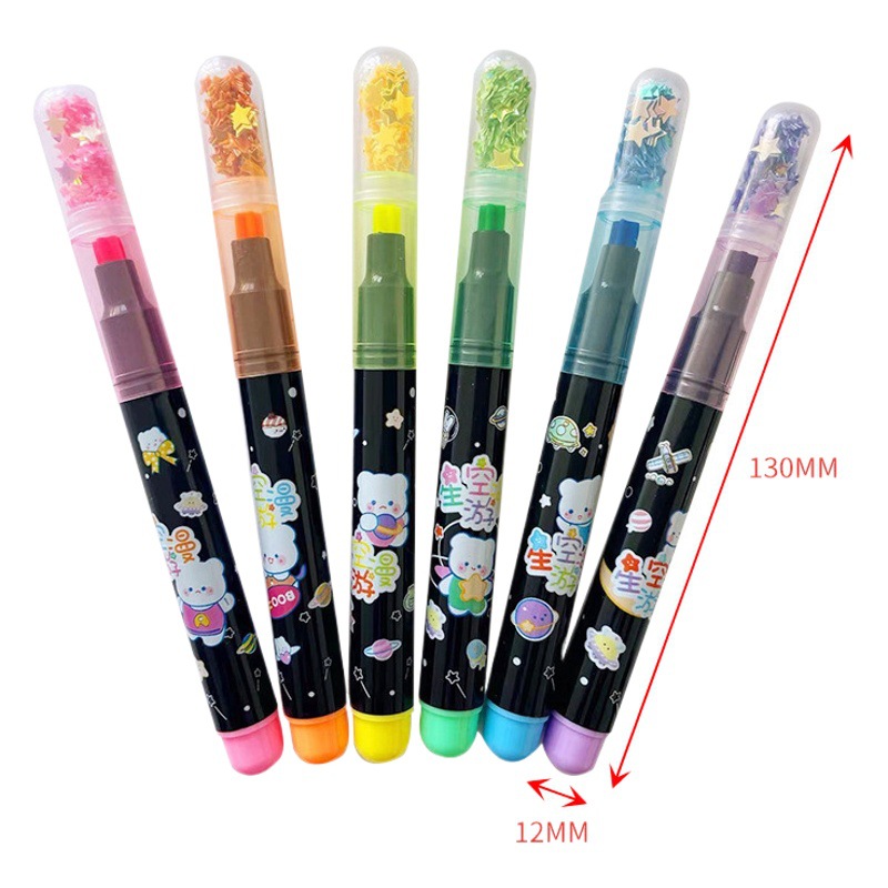 Highlighter H802 in stock five-pointed star pen color pen marker candy color large capacity 6 color marker pen